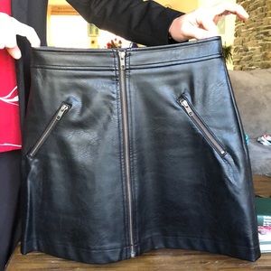 Faux leather high waisted skirt.